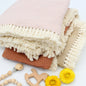 Solid Color Crinkle Cotton Muslin Swaddle Blanket light pink