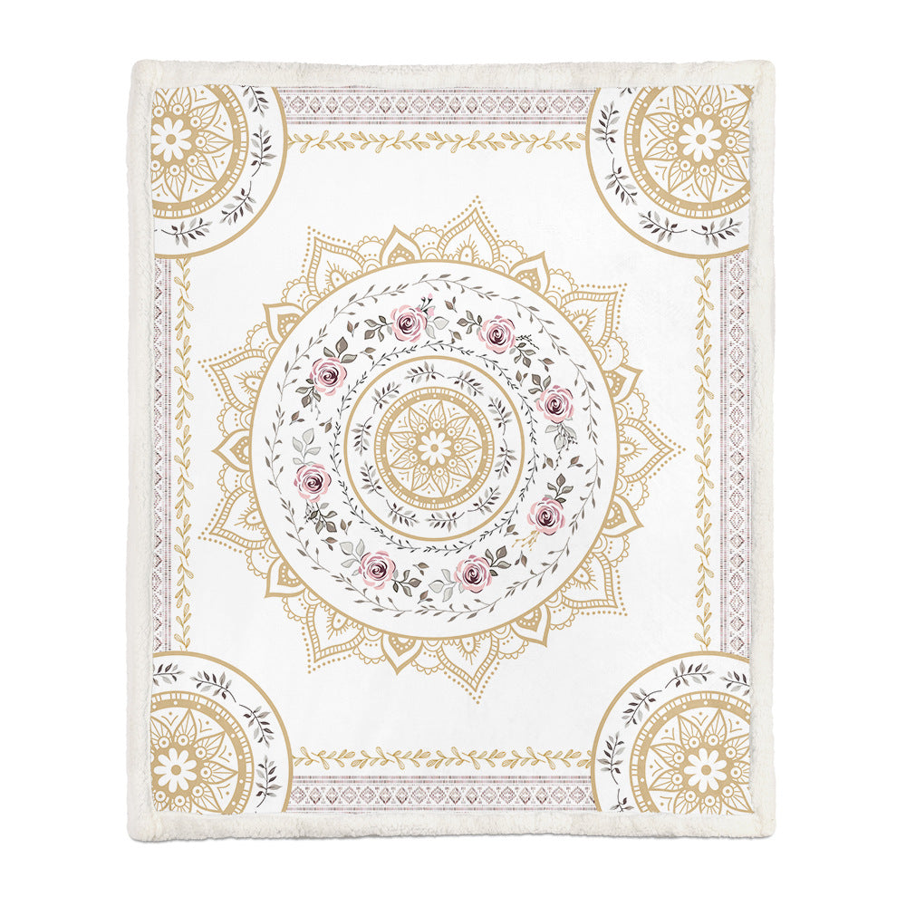 Chinese Floral Flannel Blanket – Soft Printed Throw in Multiple Sizes - 14 Style - Blankets