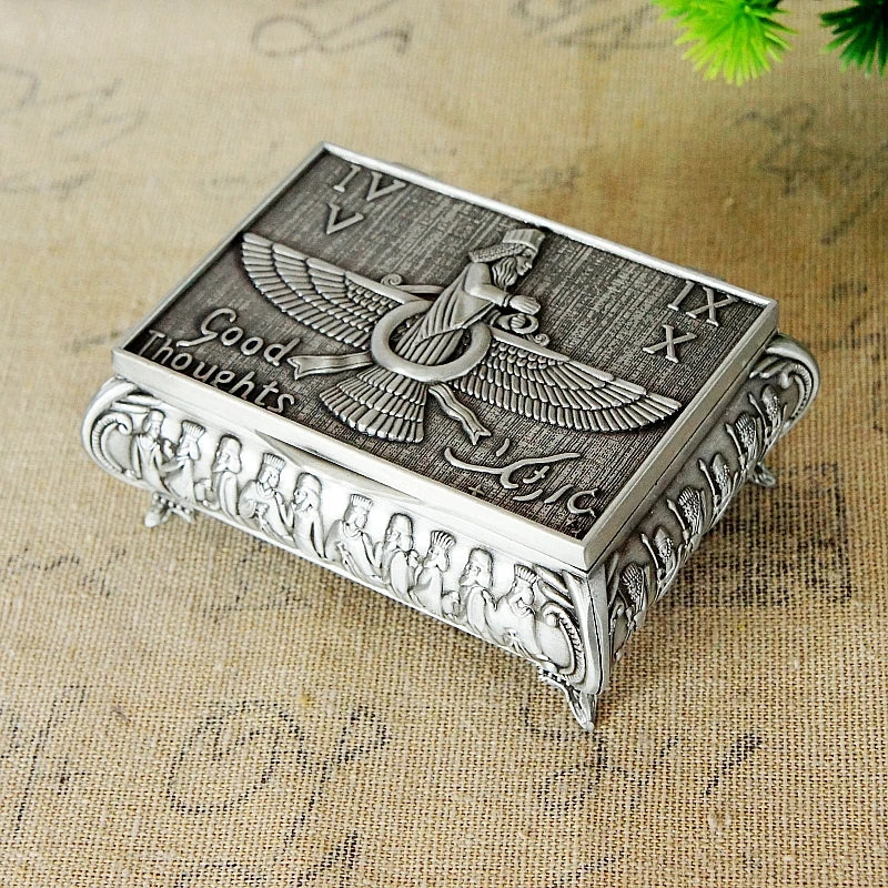 Antique Sterling Silver Plated Trinket Jewlery Box