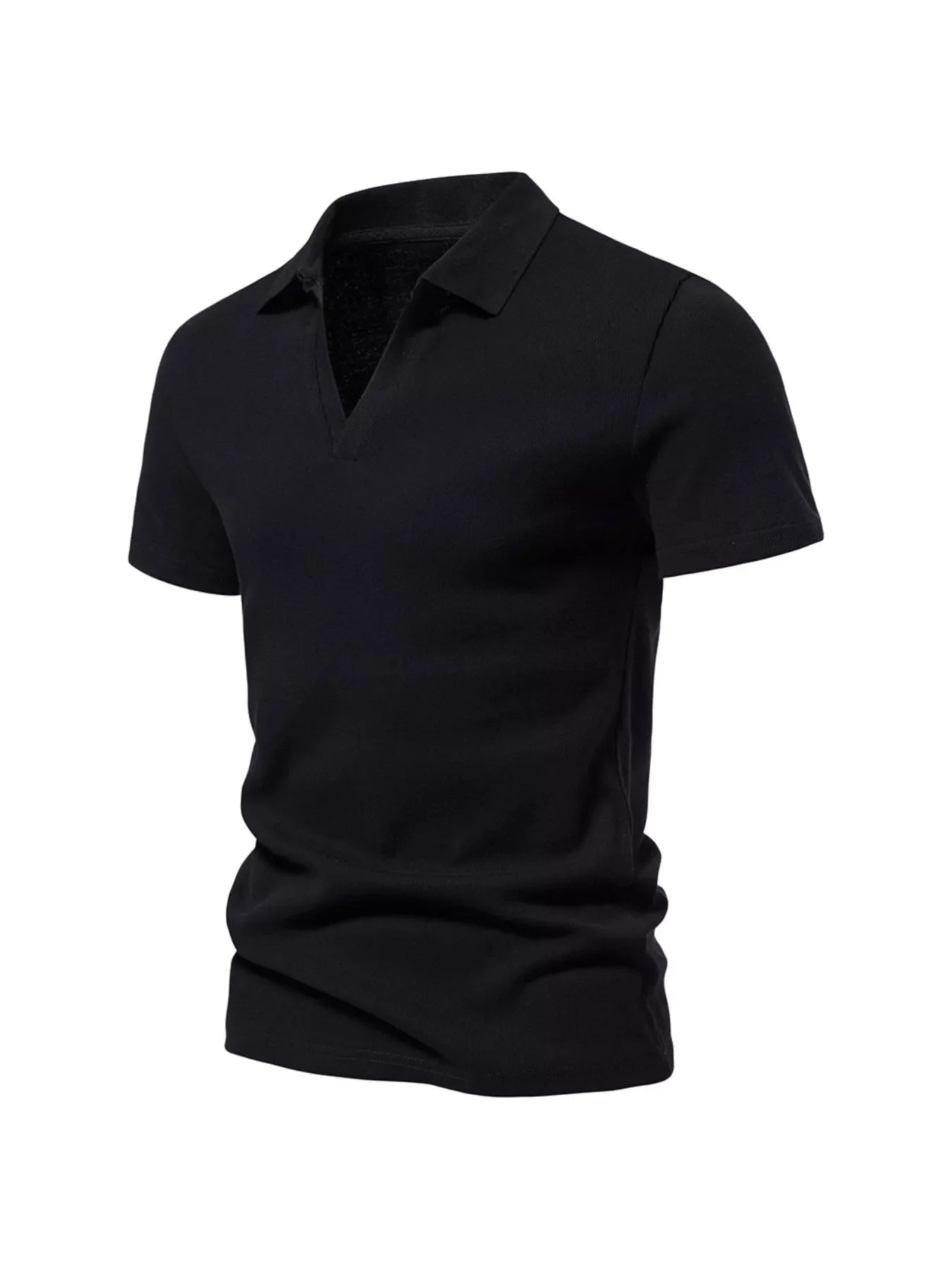 Men's Plus Size Casual Notched Short Sleeve Polo - -