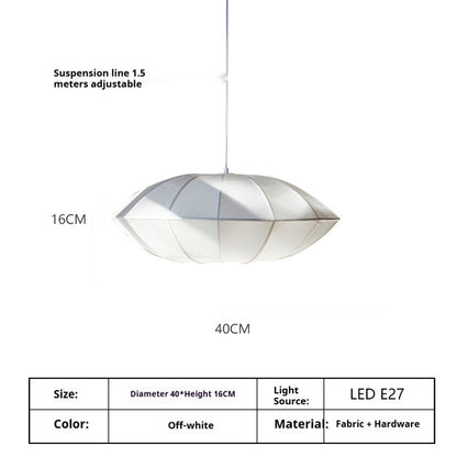 Simple And Modern Japanese Retro Pendant Light - A40off White With White Edge - Lights