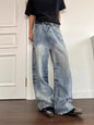 Men's Vintage Wash Wide Leg Jeans - Blue -