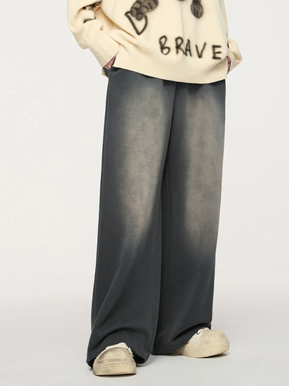 Men's Drawstring Wide Leg Comfort Pants - Dark Gray -