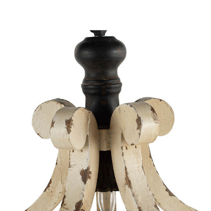 Farmhouse White Wood Ceiling Light - - light
