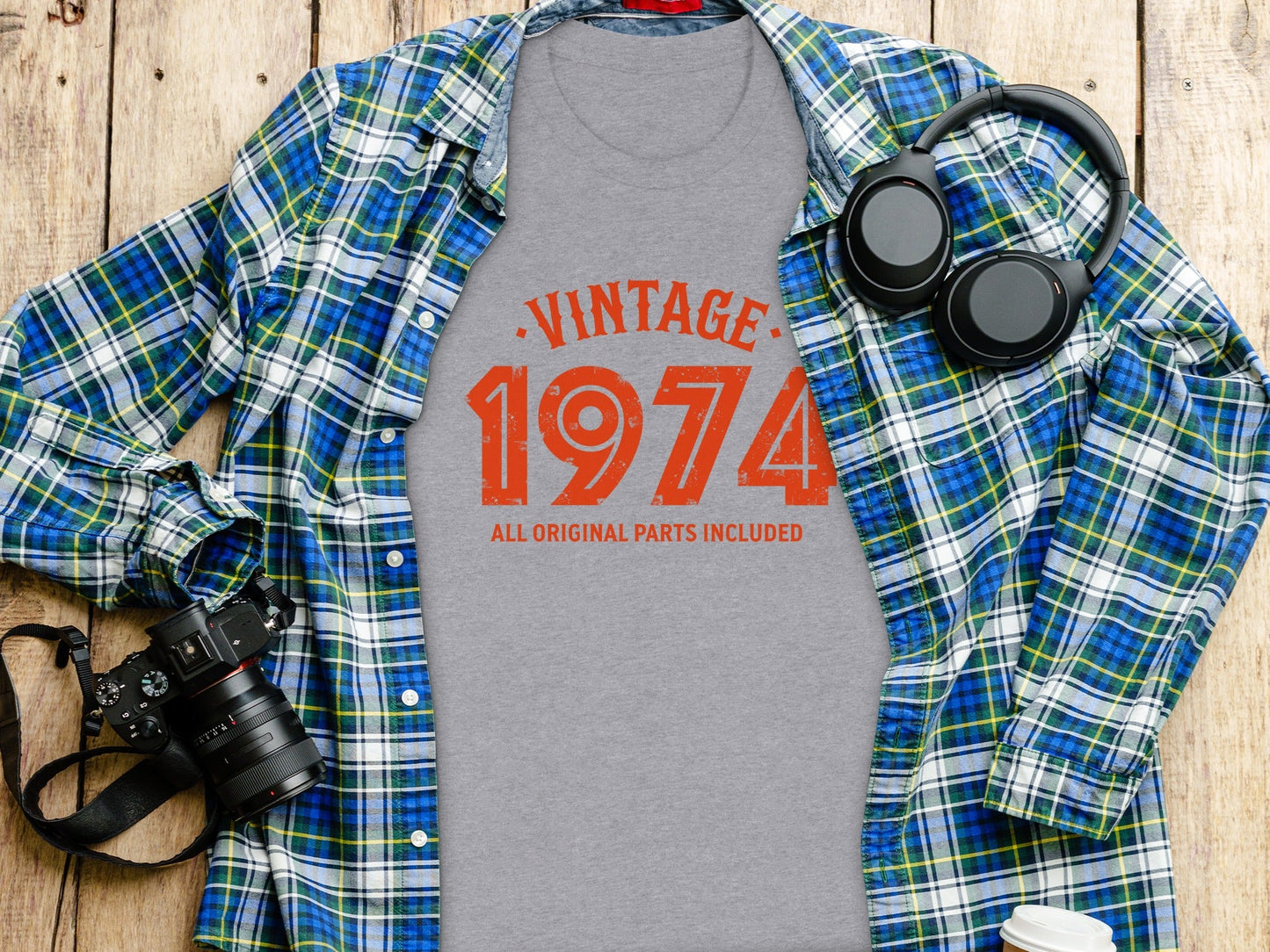 Vintage 1974 All Original Parts Included Birthday T-Shirt- Cloud 16 Clothing Co.- {{Product type}}