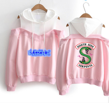 Off-Shoulder Hooded Sweatshirt - E2 S - sweatshirt