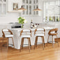 REONEY Modern White Bentwood Barstools - Set of 4 - White Set of 4 - chair