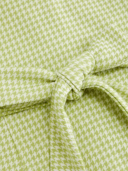 Gingham Button-Front A-Line Mini Dress - -