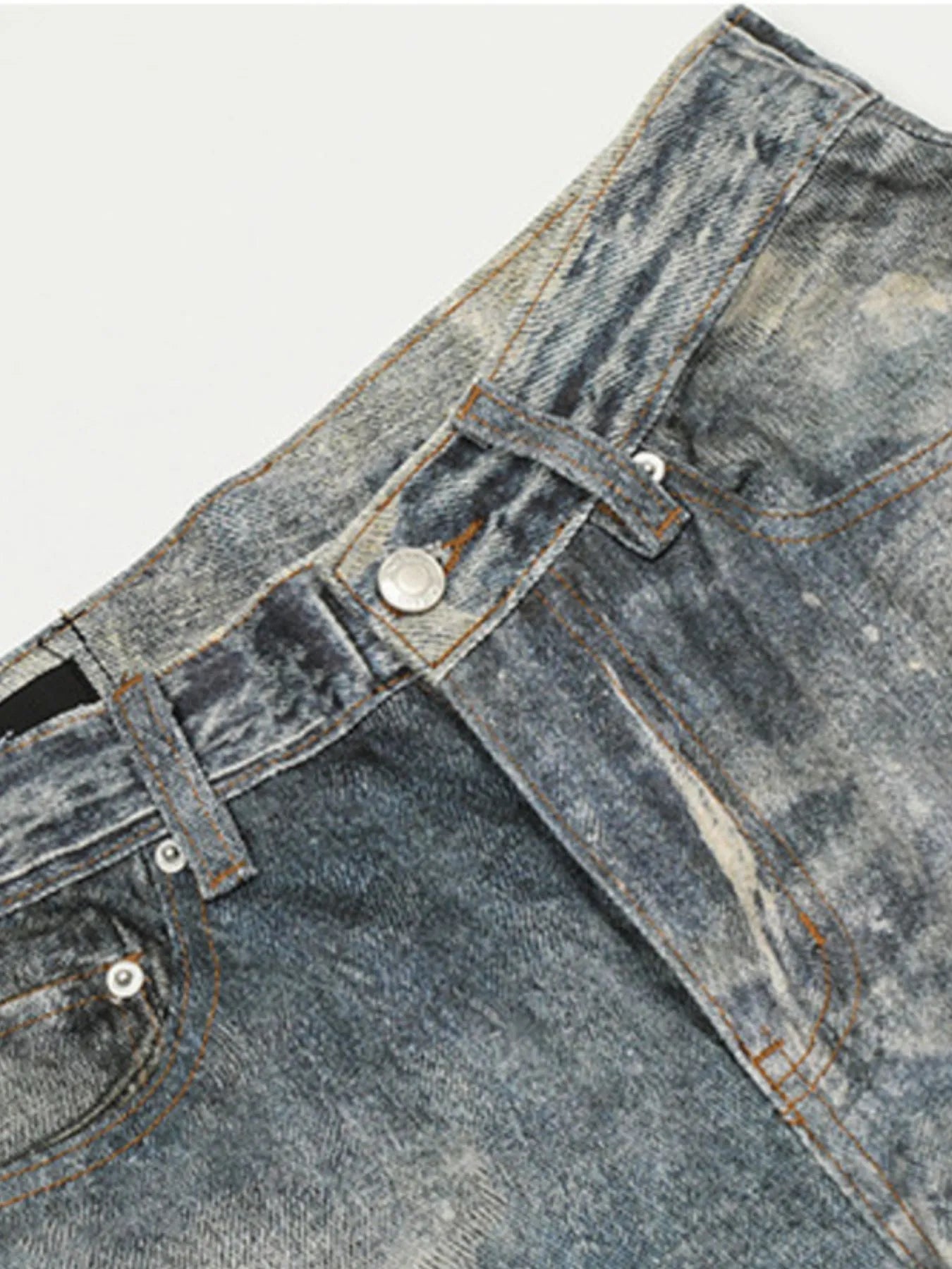 Men's Vintage Wide Leg Denim Jeans - -