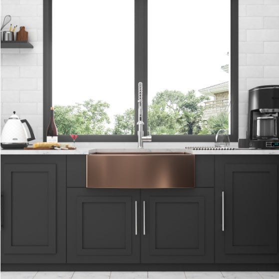 Rose Gold Stainless Steel Farmhouse Sink - - kitchen sink