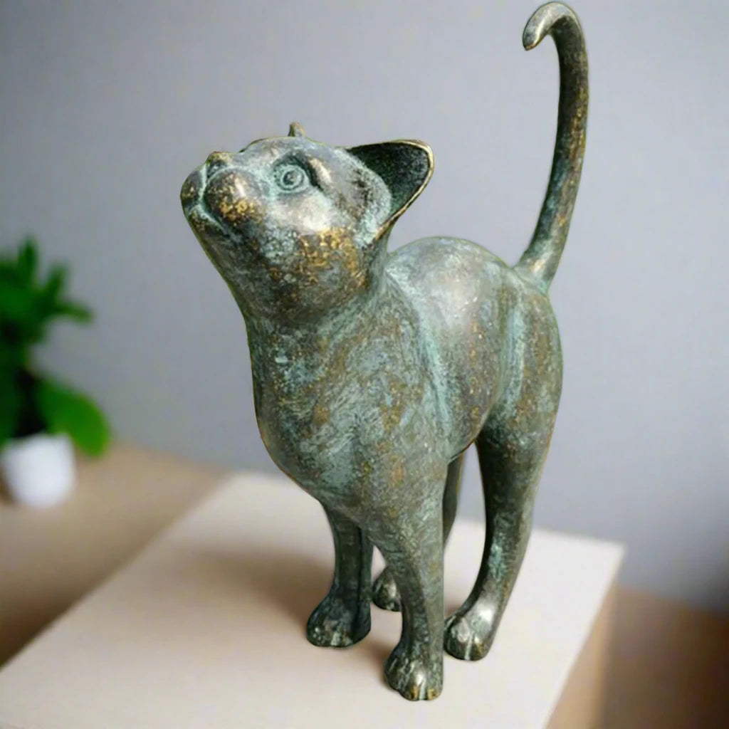 Cat Statue Outdoor Yard Art Craft Resin Sculpture