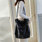 Leather Womens Shoulder Bag Soft Large Capacity - Black 2 - handbag