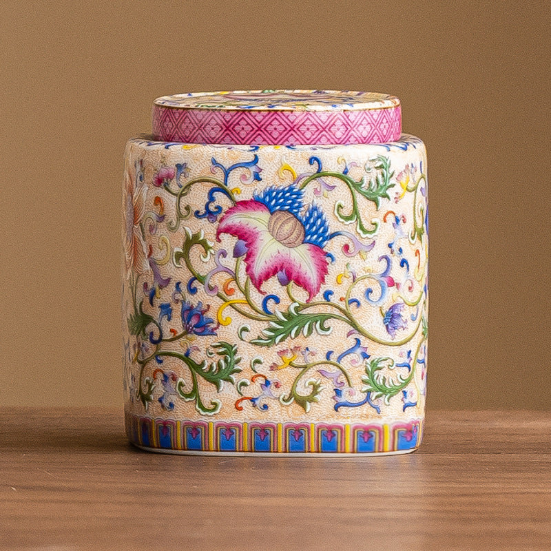 Enamel Color Tea Storage Can - - Food Storage