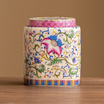 Enamel Color Tea Storage Can - - Food Storage
