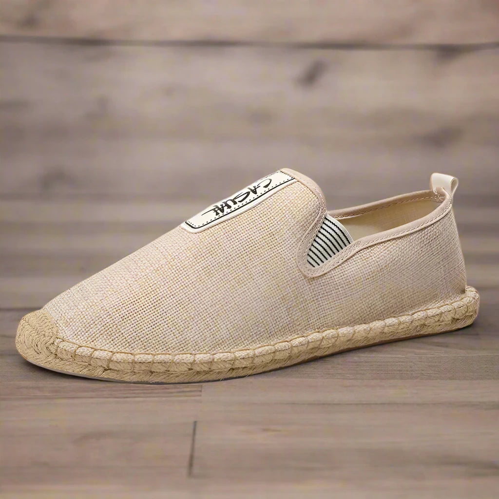 Flat Canvas Shoes Hemp Flats for Men Male Loafers Causal Shoes