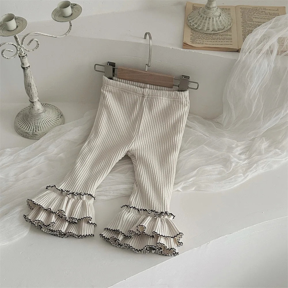 Infant Ruffled Flare Pants white