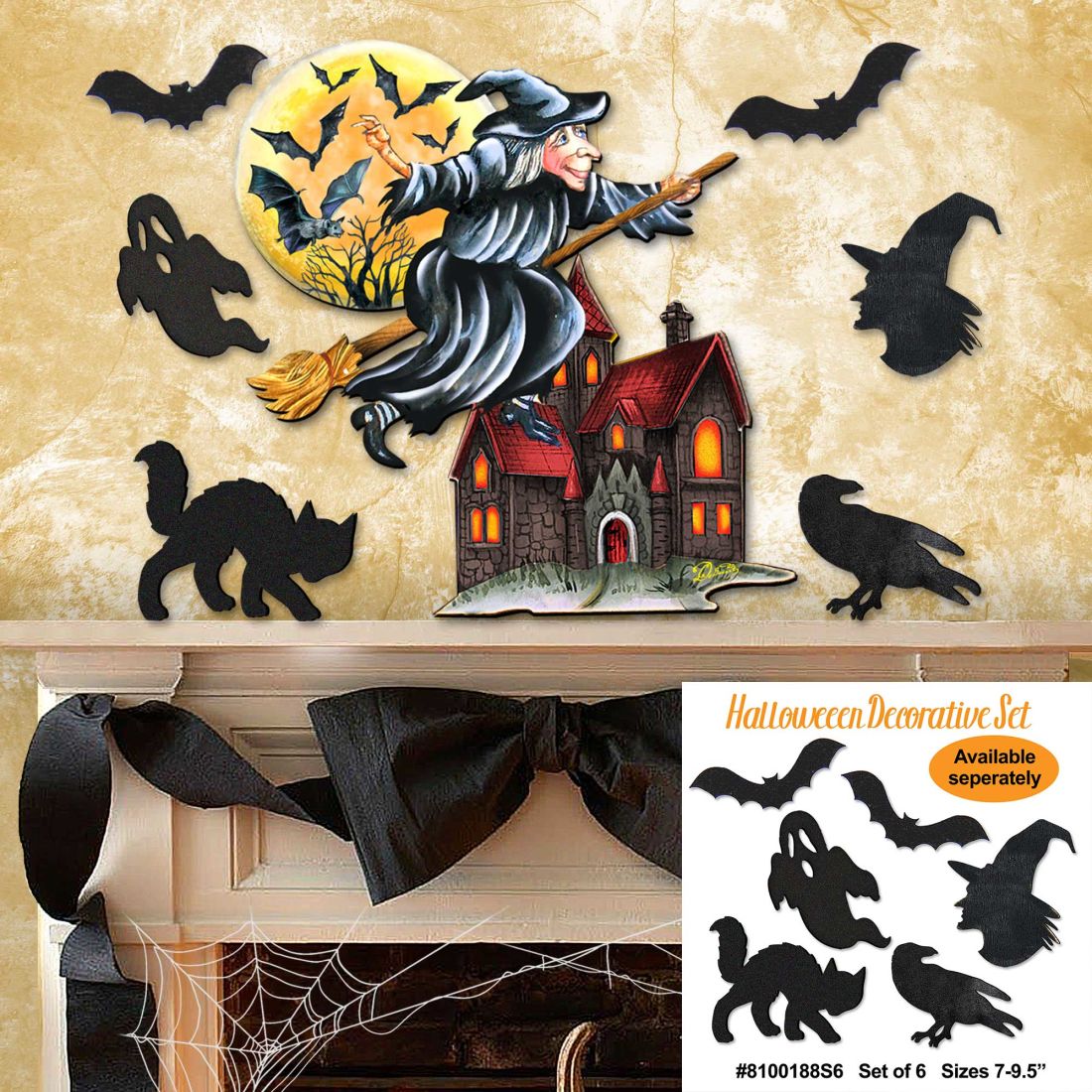 Witch Halloween Door Decor by G. DeBrekht - Thanksgiving Halloween Decor - 8114010H - - Door Hangers