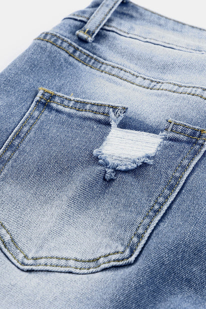Georgia Skinny Distressed Capri Jeans- Threaded Pear- {{Product type}}
