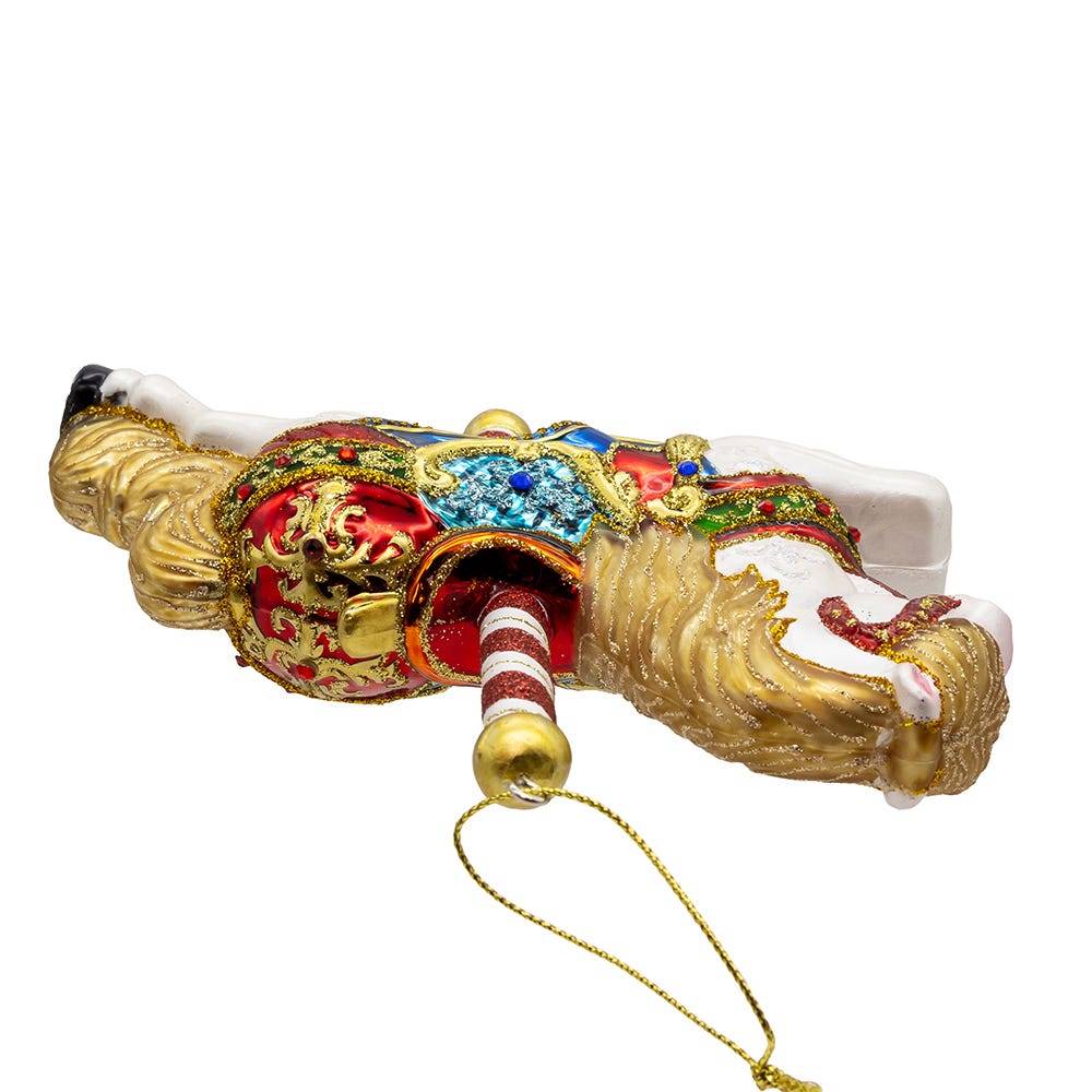 Bellissimo Glass Carousel Horse Ornament - - Christmas >> Ornaments >> Glass