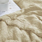 JOOJA Muslin Cotton Reversible Knit Blanket Light Tan - Light Tan Throw XL(50"x70") - blanket