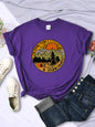 I'm Hiding From Stupid People Camping Scenery Women's Tops Hip-hop Fashion Street See size chart under “more details” - Purple - Tops