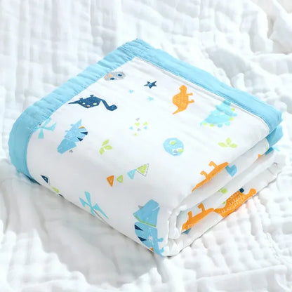 Cotton 6-Layer Unicorn Baby Swaddle Blanket - dinosaur 6 layers110X110cm - blanket
