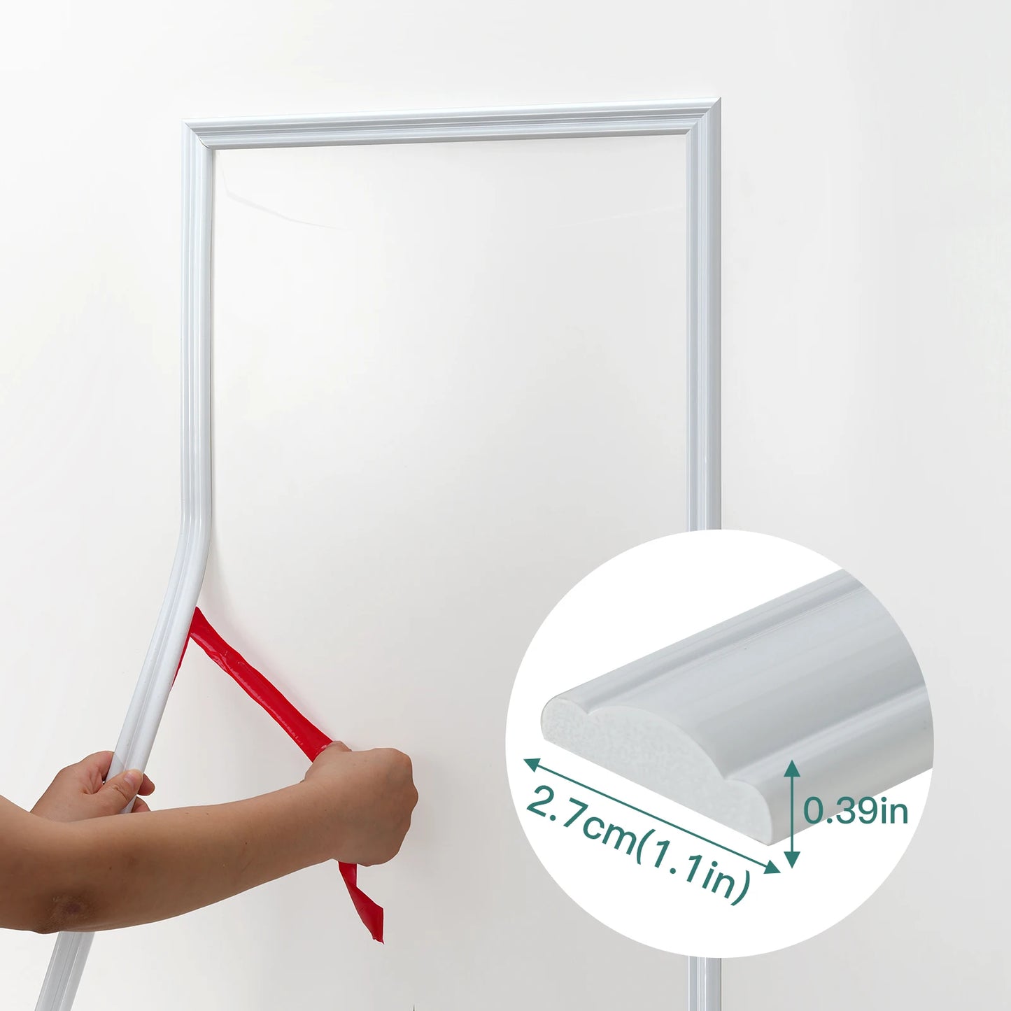 Peel and Stick Panels Molding Trim Flexible Chair Rail Classic Wall Trim