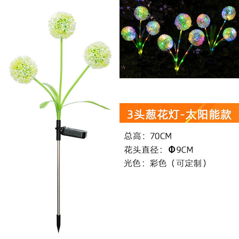 LED Solar Dandelion Light - Often bright, 3 onion lights-color light Solar Scallion Floor Light - solar lights