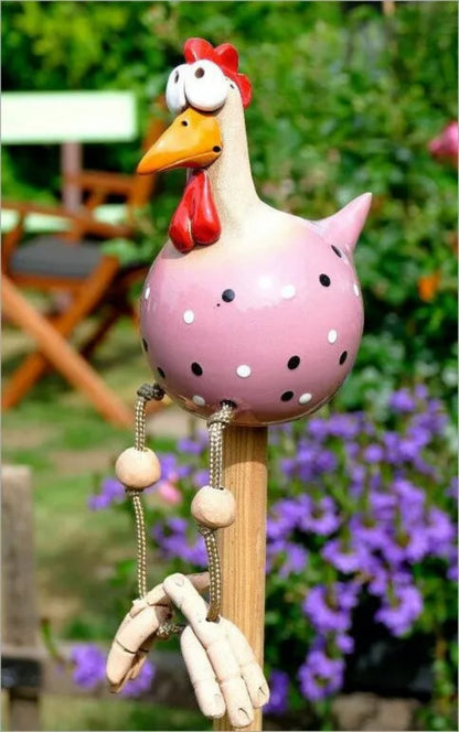 Daze Rooster Hen Resin Statue Garden Figurines for Outdoor Interior Decoration