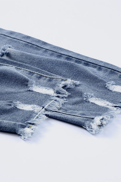 Georgia Skinny Distressed Capri Jeans- Threaded Pear- {{Product type}}