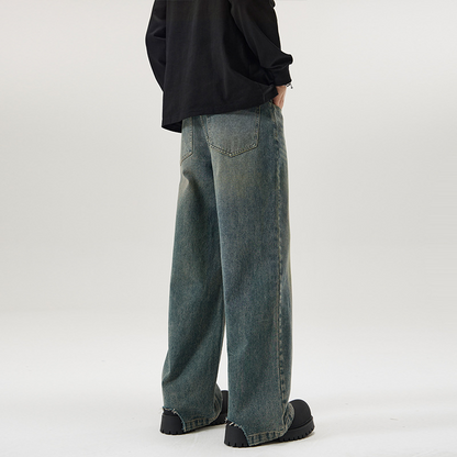 Straight-Leg Denim Jeans - - jeans
