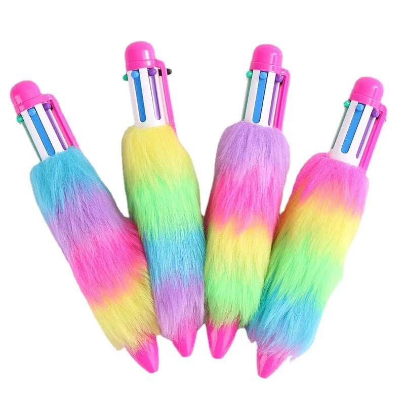 Pack of 12 6 Color Rainbow Ballpoint Pen - Plush