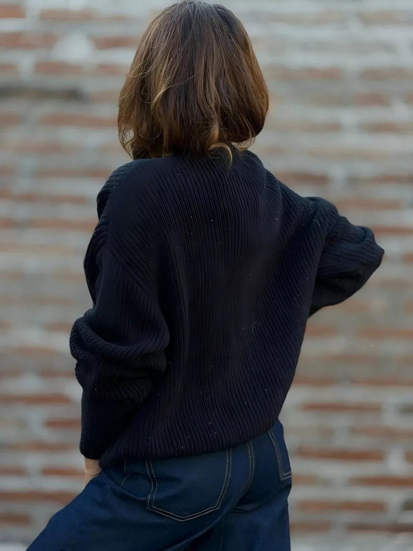 Full Size V-Neck Button-Up Knit Cardigan Plus Size - -