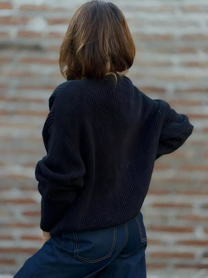 Full Size V-Neck Button-Up Knit Cardigan Plus Size - -