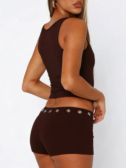 Wide Strap Tank and Shorts Set- Shopimist- {{Product type}}