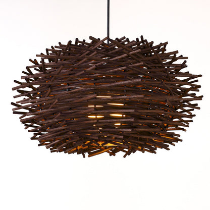 Southeast Asian Rattan Pendant Light - - light