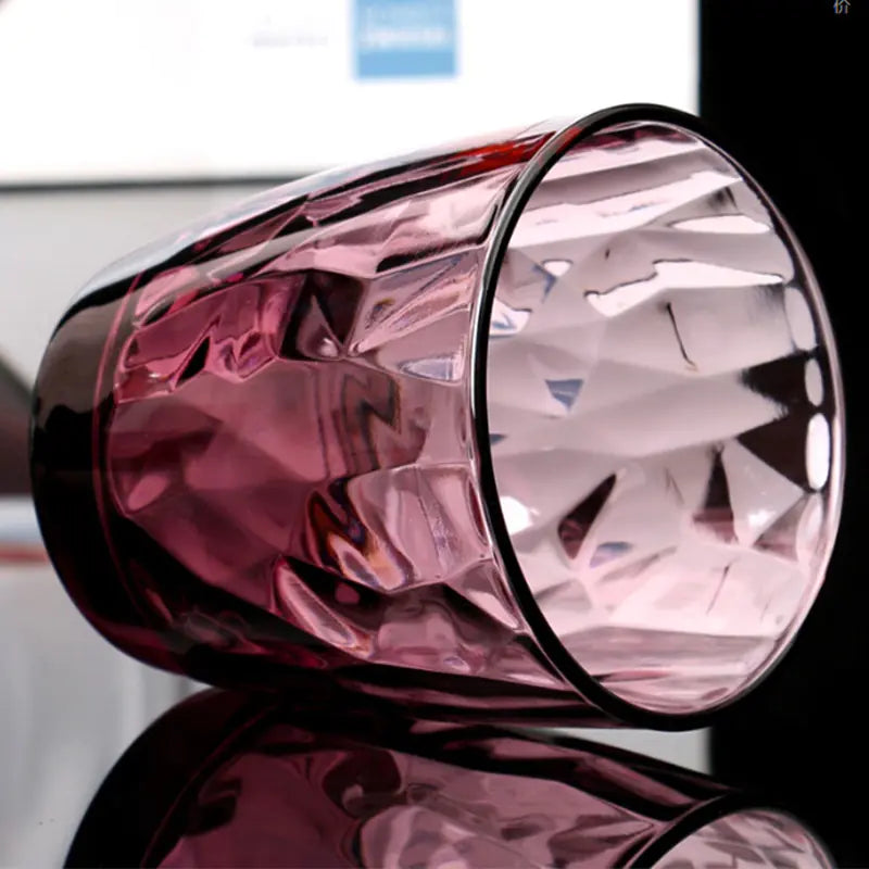 Imported Colorful Diamond Glass Water Cup (No Lid) Kia Day Design