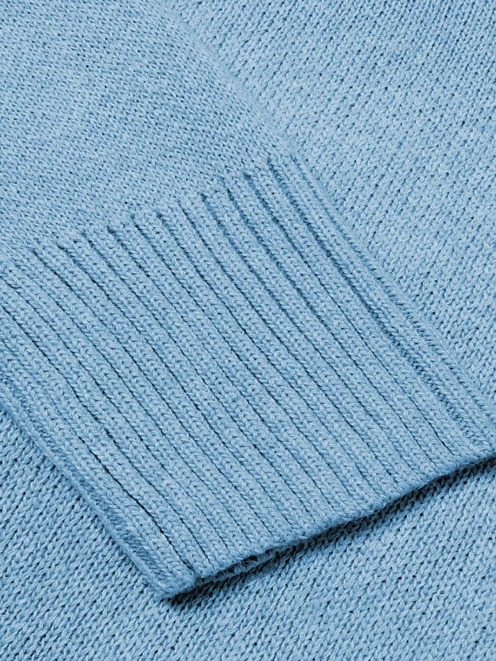 V-Neck Long Sleeve Knit Top - -