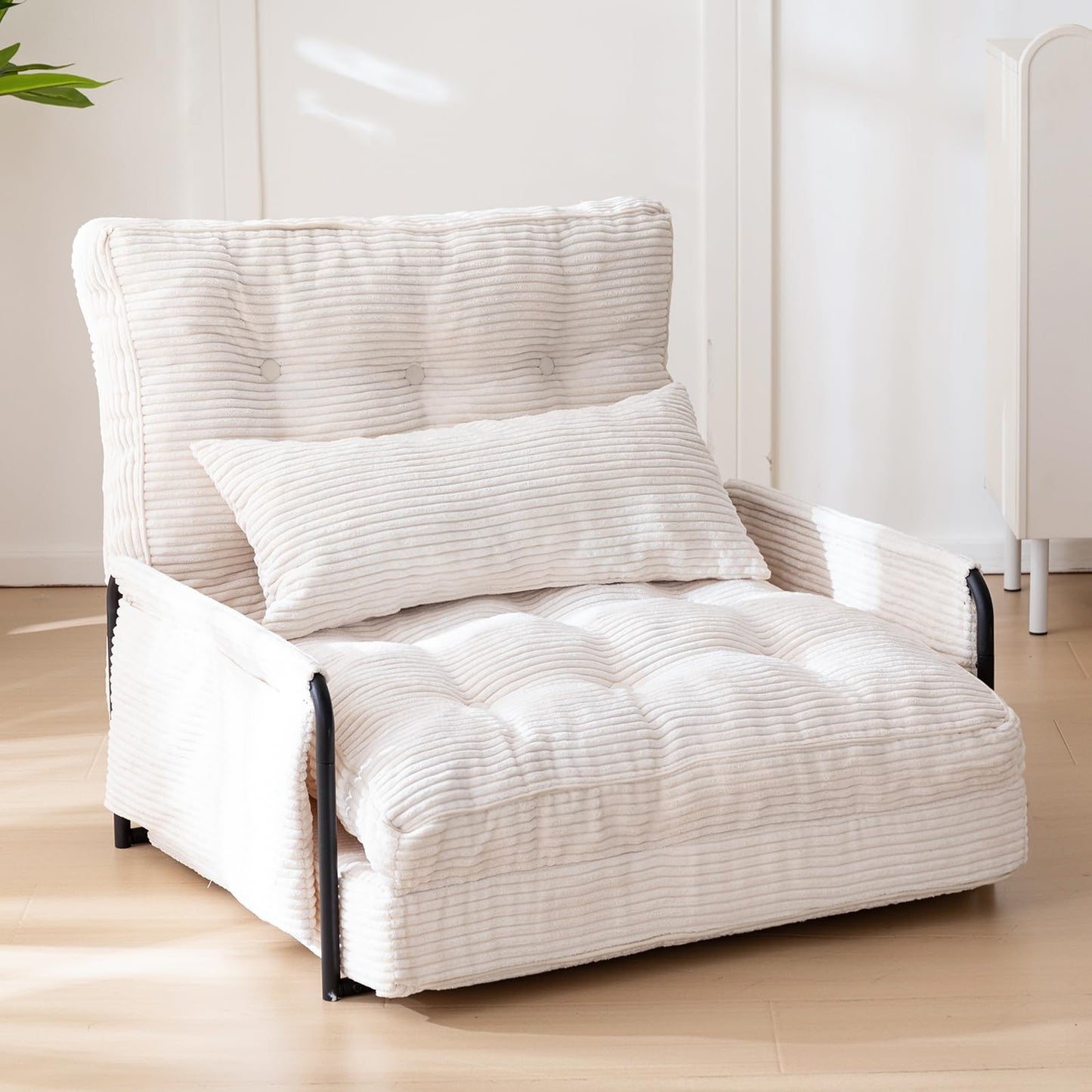MAXYOYO 5-Position Adjustable Floor Sofa with Pillow - - sofa bed