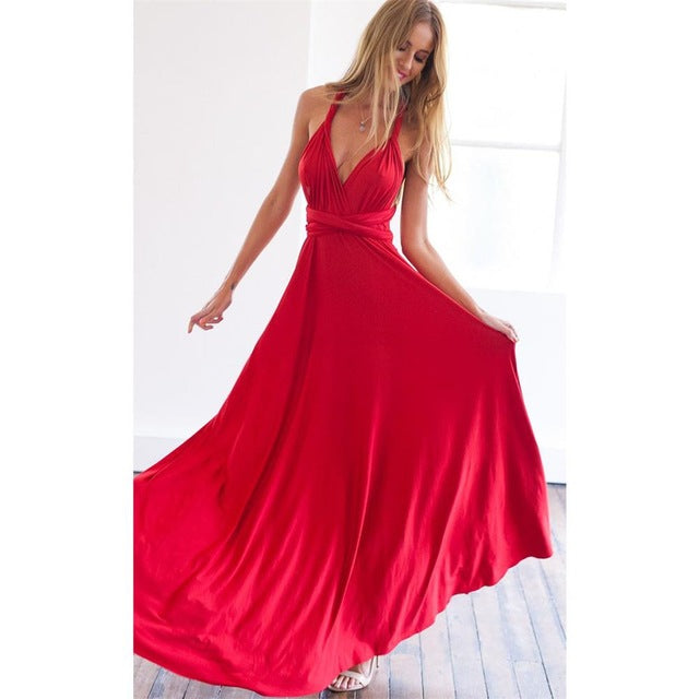 Long Wrap Dress - Red Extra Small - dress