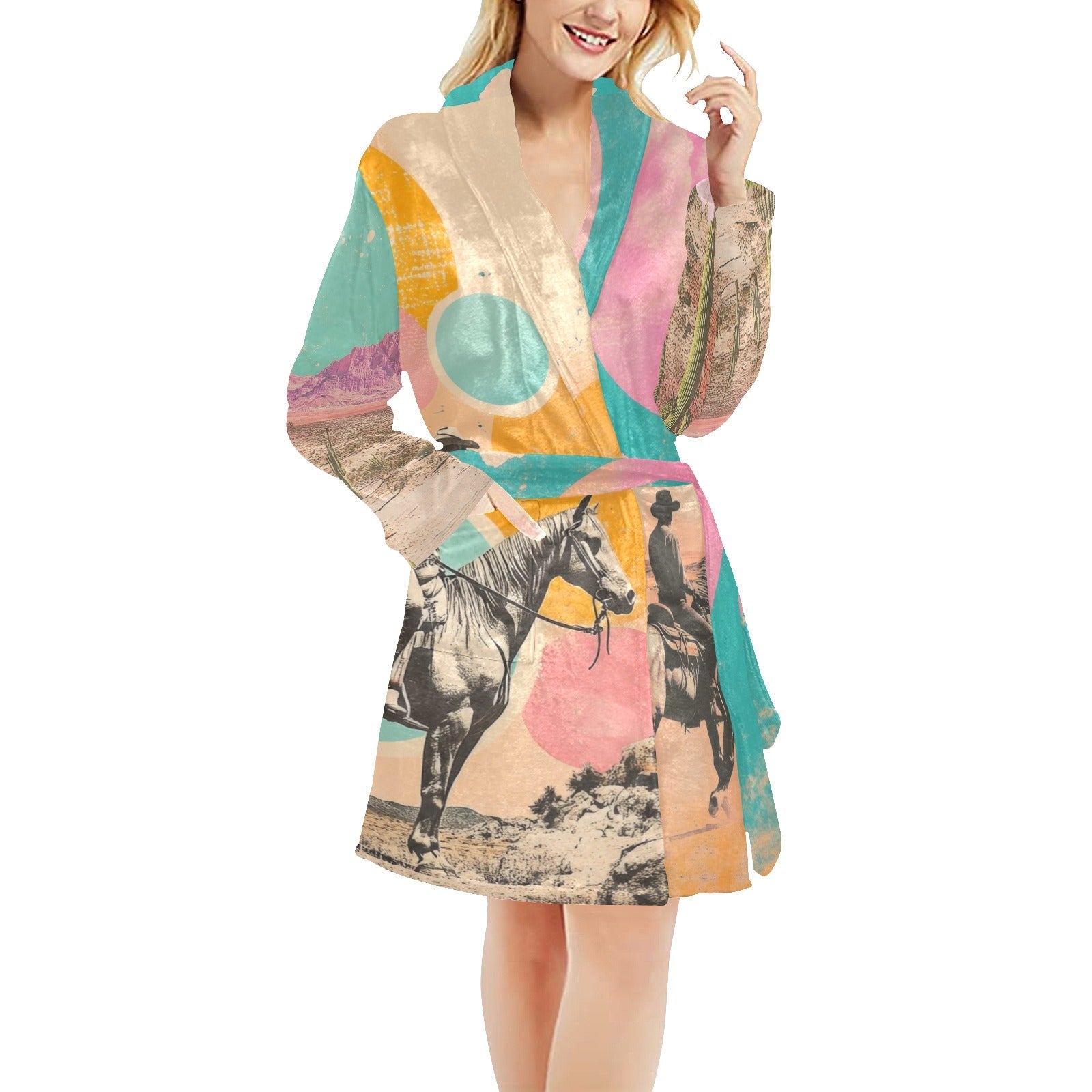 Baha Ranch Retro Pop Western Bath Robe - 5XL - Robes
