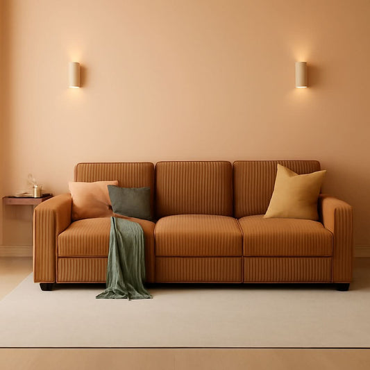 Brown UShaped Convertible Sectional Sofa Bed USB Port - - Sleeper