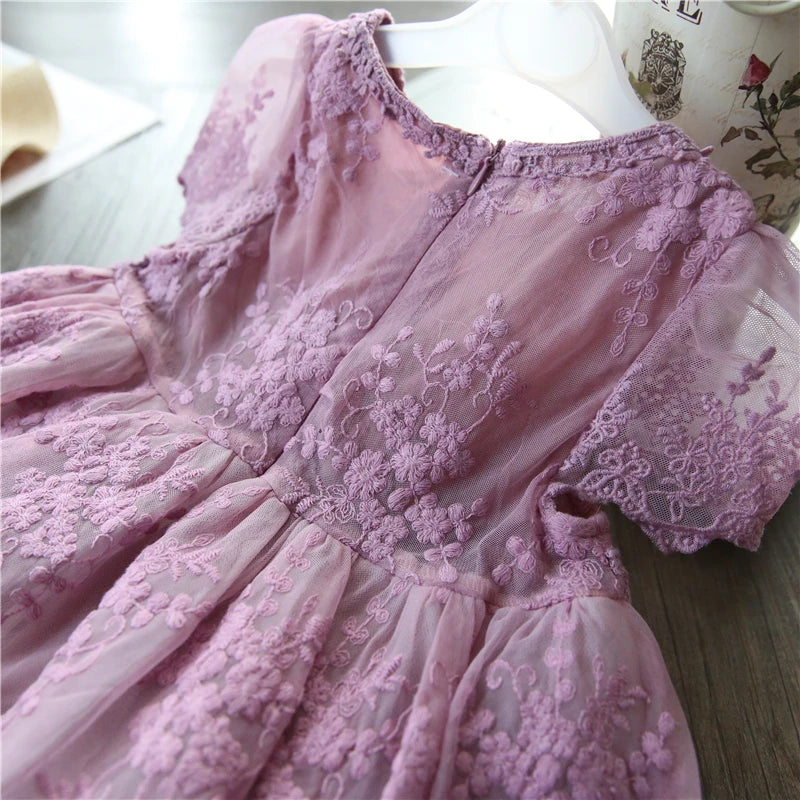 Girls Summer Lace Party Dress