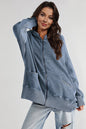 Zip-Up Long Sleeve Jacket - Deep Teal -