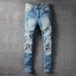 Slim Fit Small Leg Jeans with Pleated Pattern Design Kia Day Design