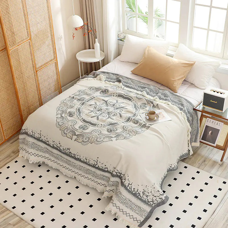 Cotton Tassel Blanket for All Seasons 