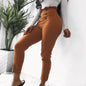 Slim-Fit Casual Pants with Lace Button Design - Kia Day Design