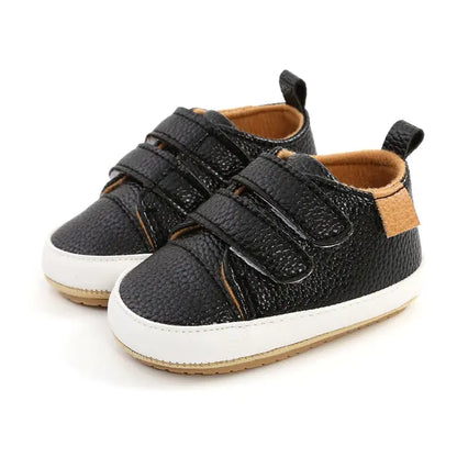 Multicolor Retro Leather Shoes Baby black tan 7-12 Months