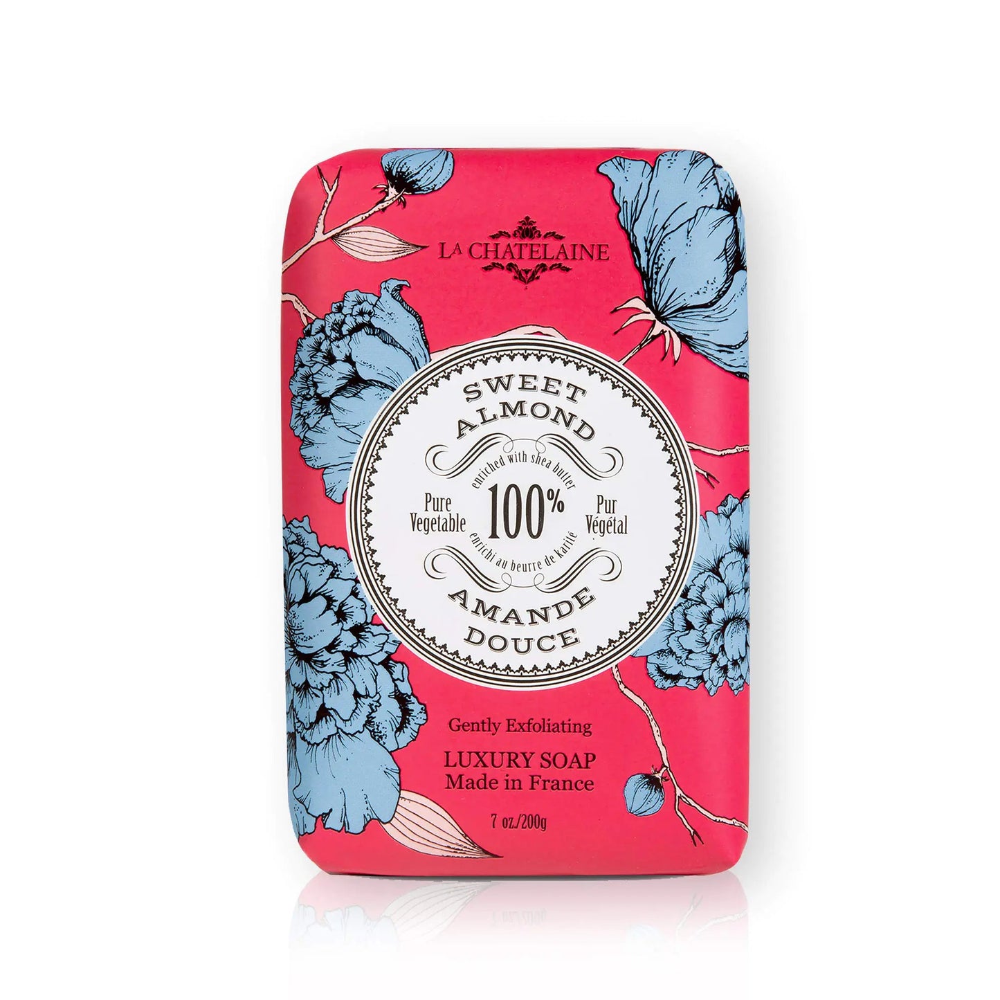 La Chatelaine Luxury Exfoliating Bar Soap Natural Shea Formula Sweet Almond 7 oz - Almond 7 Ounce (Pack of 1) - soap