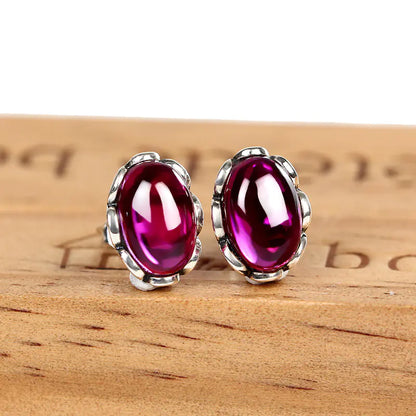 Vintage Punk Ruby Claw Earrings for Women